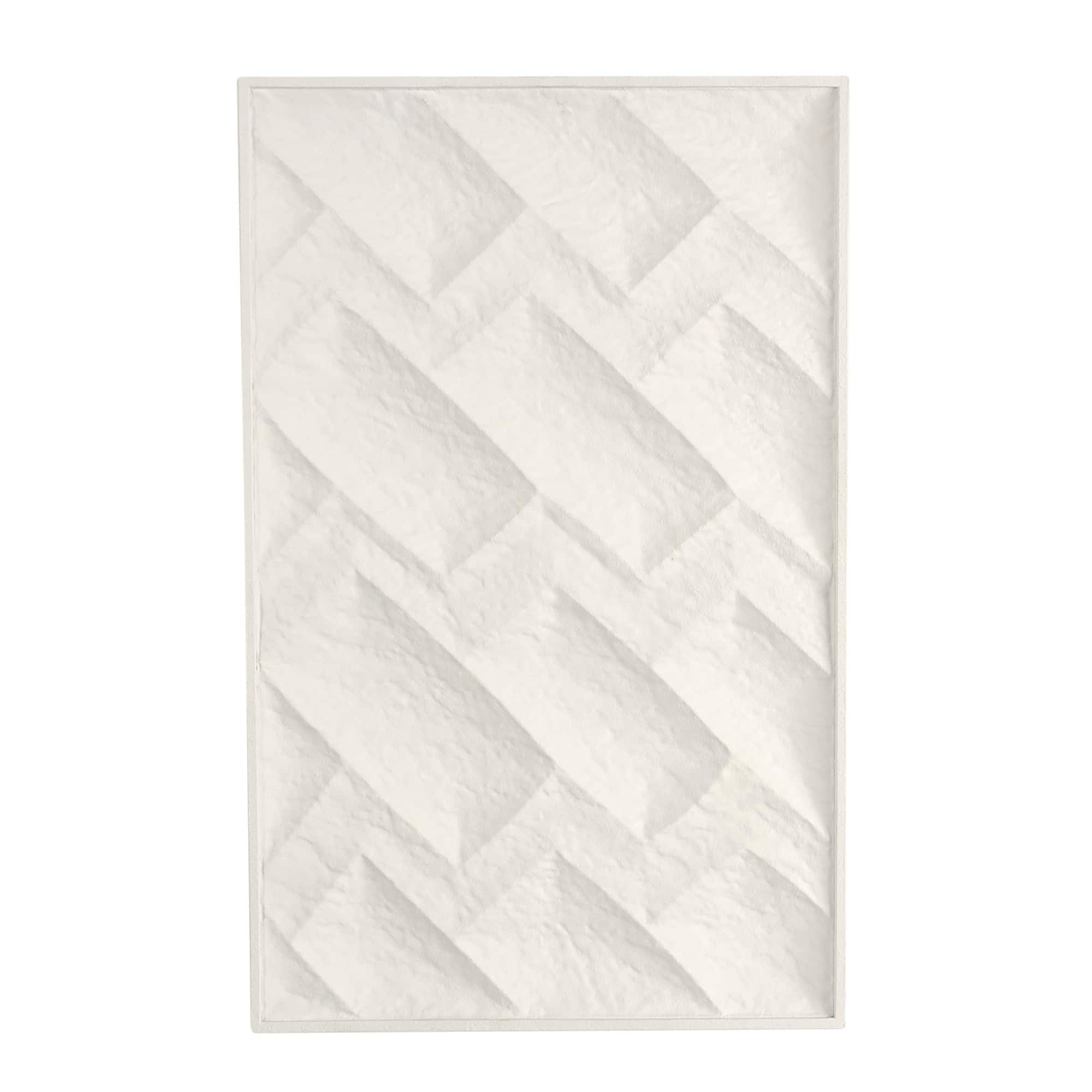 White metal geometric dimensional wall décor